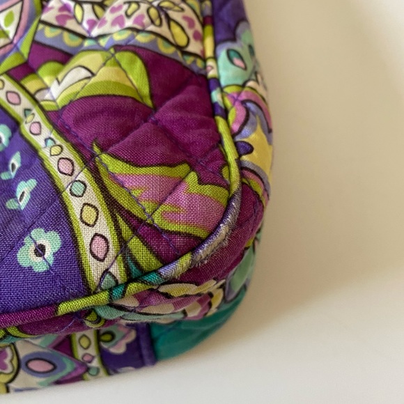 Vera Bradley Paisley Print Purse Zippered Closure Purple and Teal - Picture 12 of 16